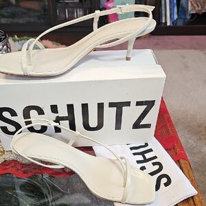 SCHUTZ Women's Cream Strappy Heels